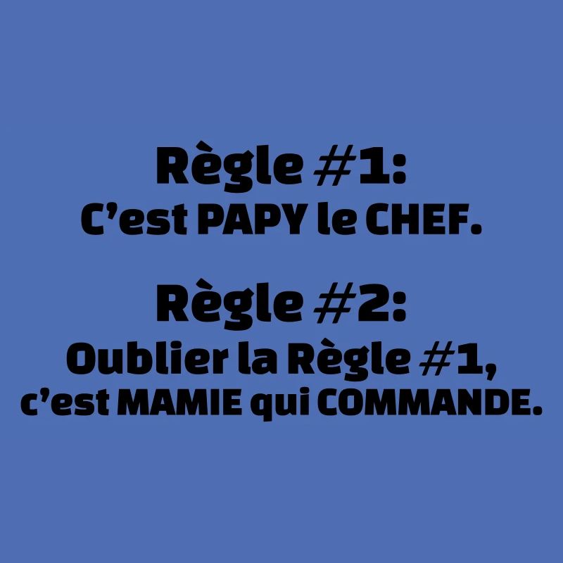 règle 1 c'est papy le chef règle 2 oublier règle 1