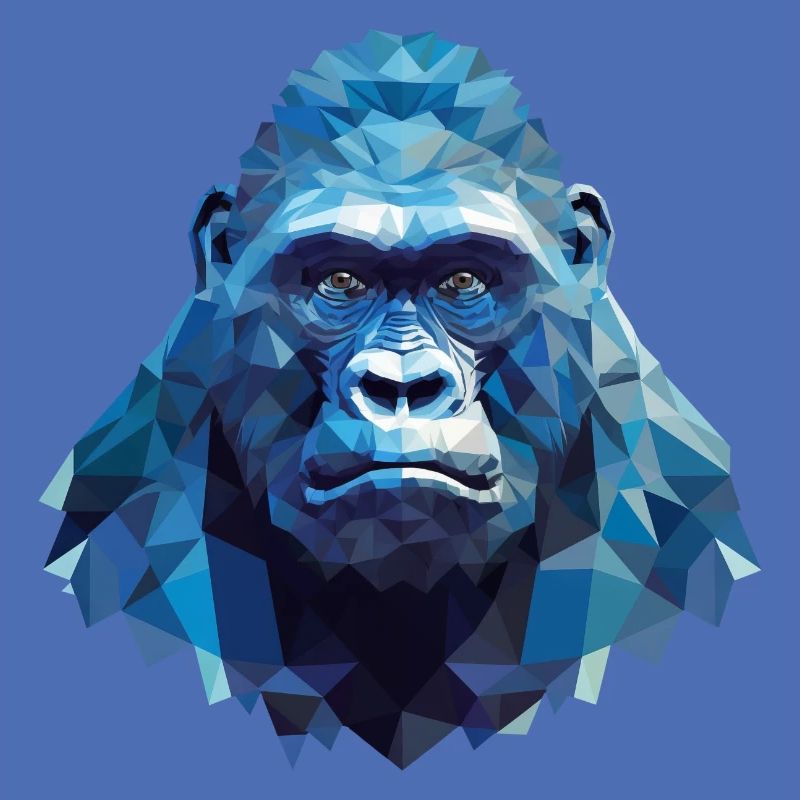 Cooler Gorilla mit Eis - Polygon Design