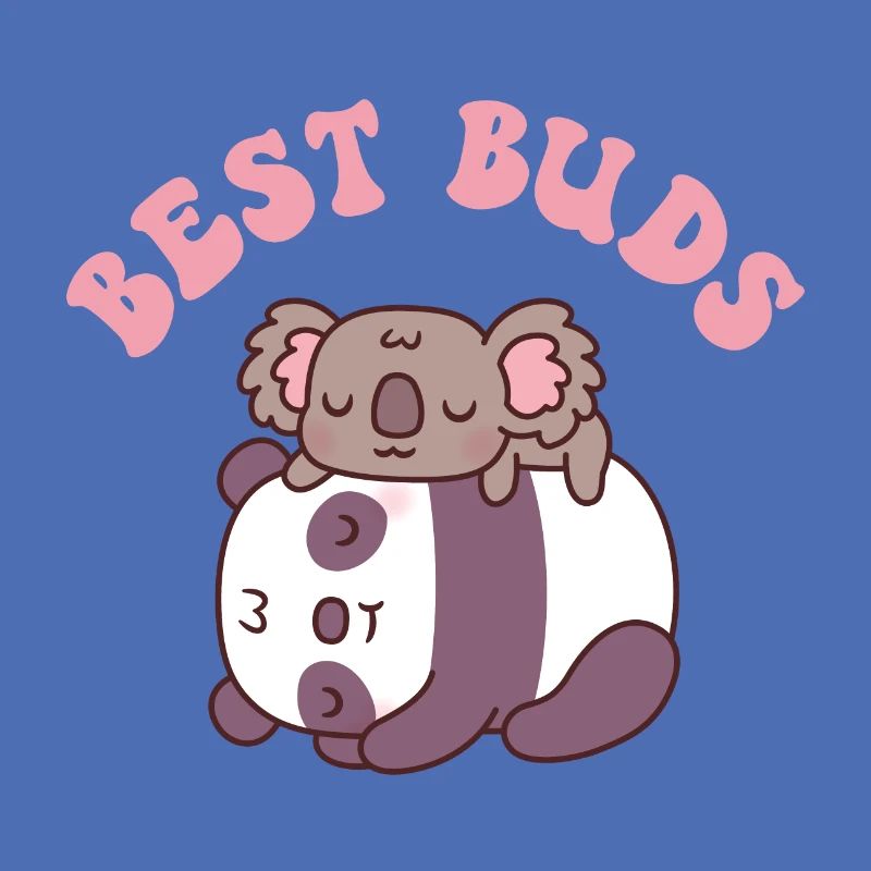 Cute Sleeping Panda And Koala Bear Best Buds