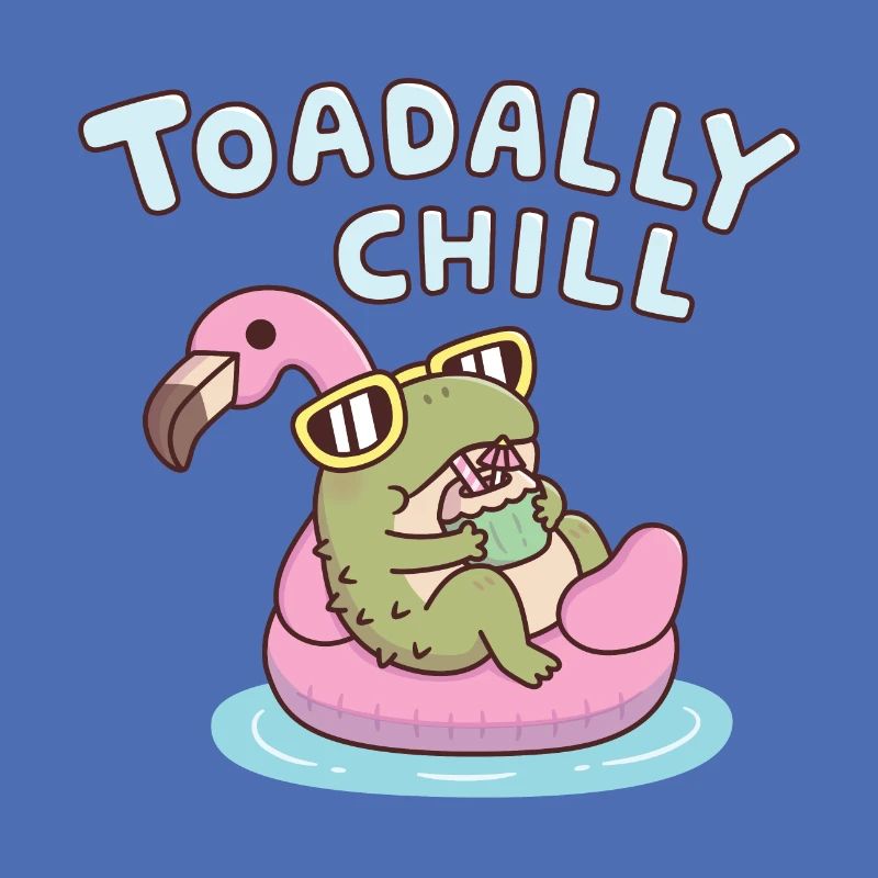 Drôle de crapaud refroidissant sur Flamingo Toadally Chill
