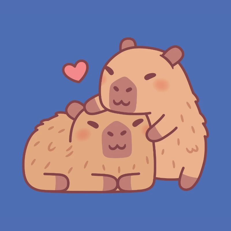 Câlins mignons Capybara Saint-Valentin