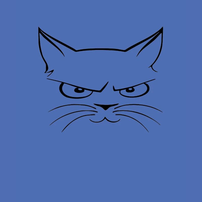 A grim at the same time mischievous smiling cat