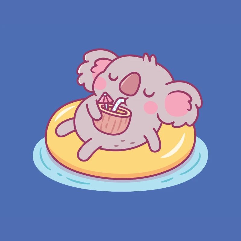 Süßer Koala Chilling On Pool Float Summer