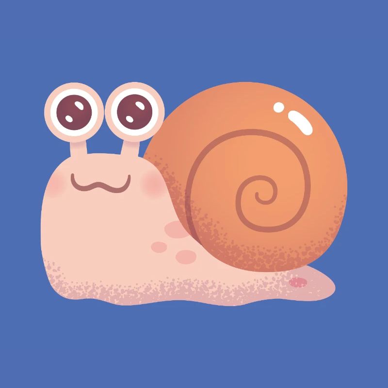 Cute Snail With Orange Shell