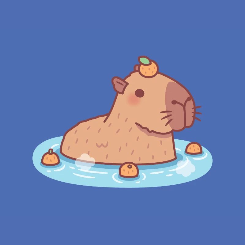 Mignon Capybara Chilling Dans la source chaude