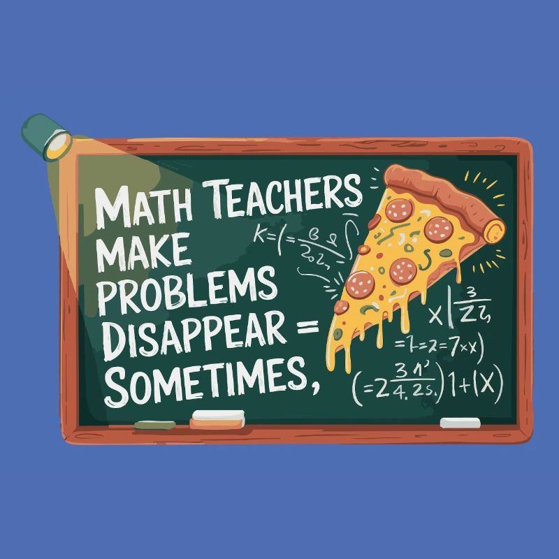 Funny Math Teacher Design Pizza & Problem Solving