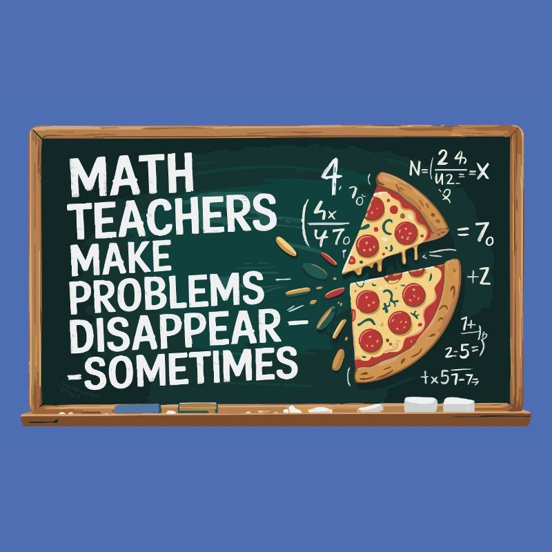 Funny Math Teacher Design Pizza & Problem Solving