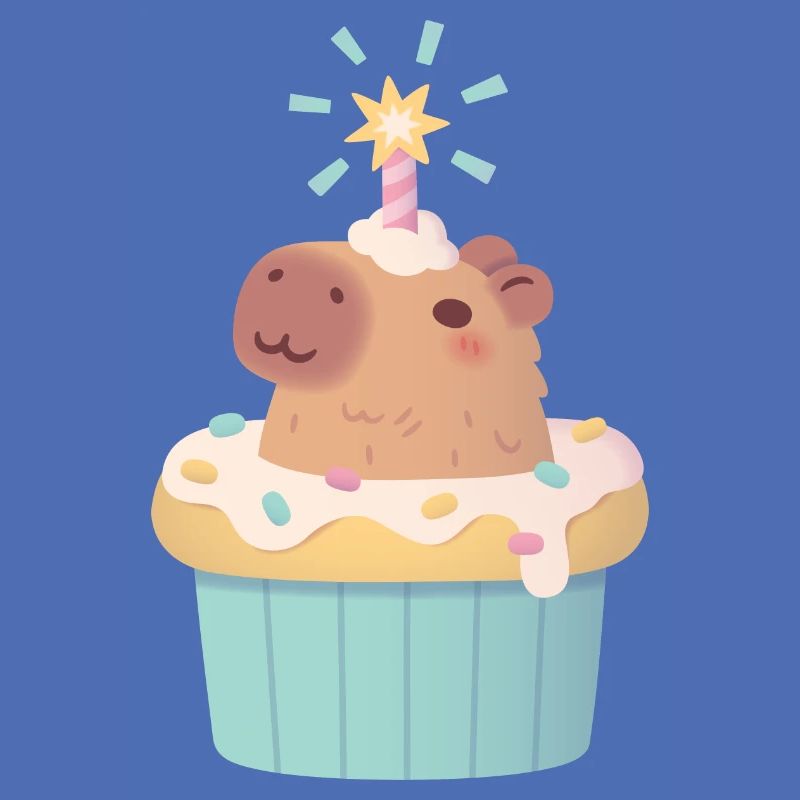 Mignon Capybara dans Cupcake Drôle