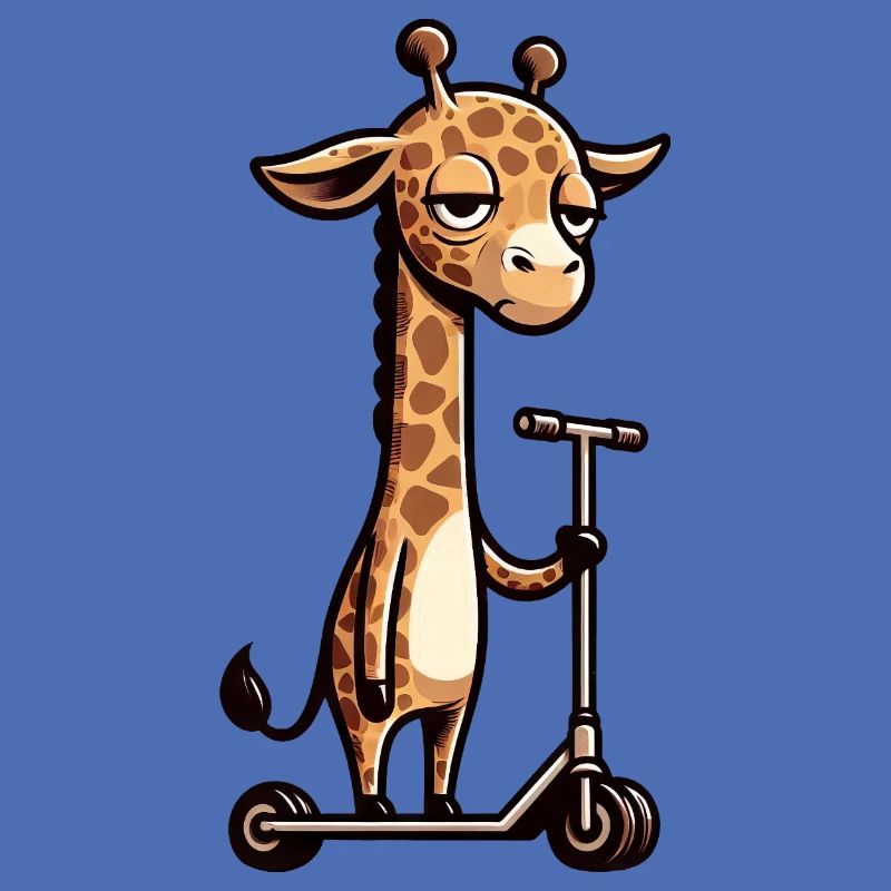 Grumpy Giraffe on Roller Comic Fun