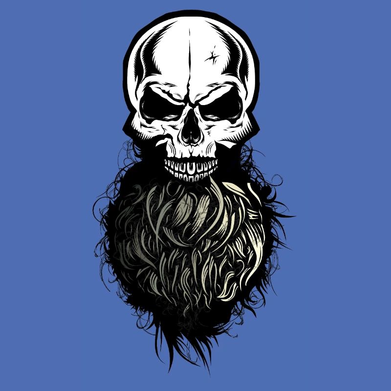 Schädel Kopf des Todes Hipster Schädel Bart Bart
