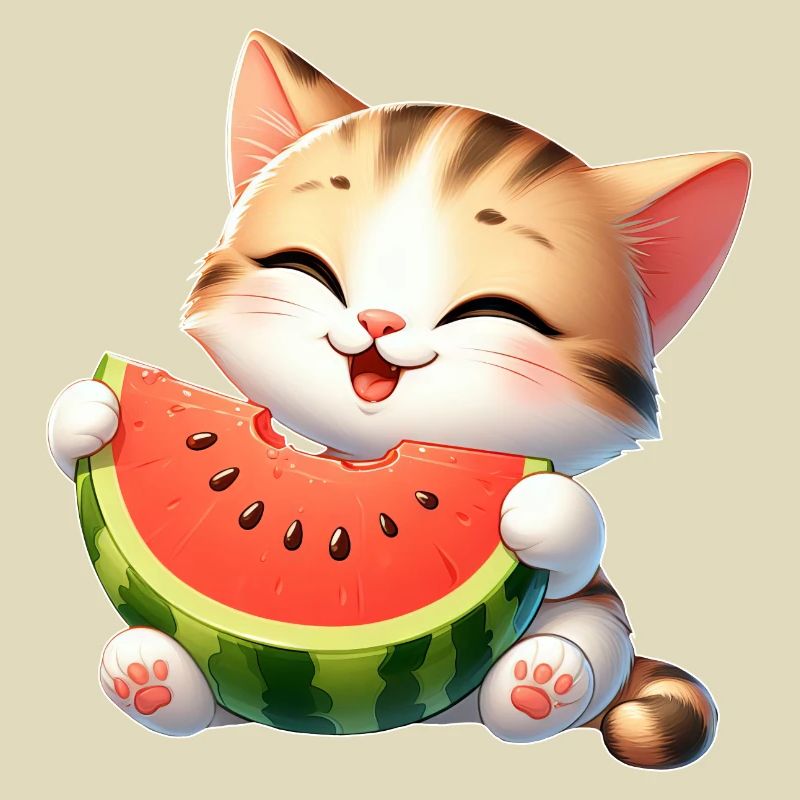 Melon Chat Pastèque Drôle Fruité