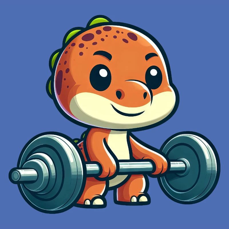 Cute Dino T-Rex Barbell Workout
