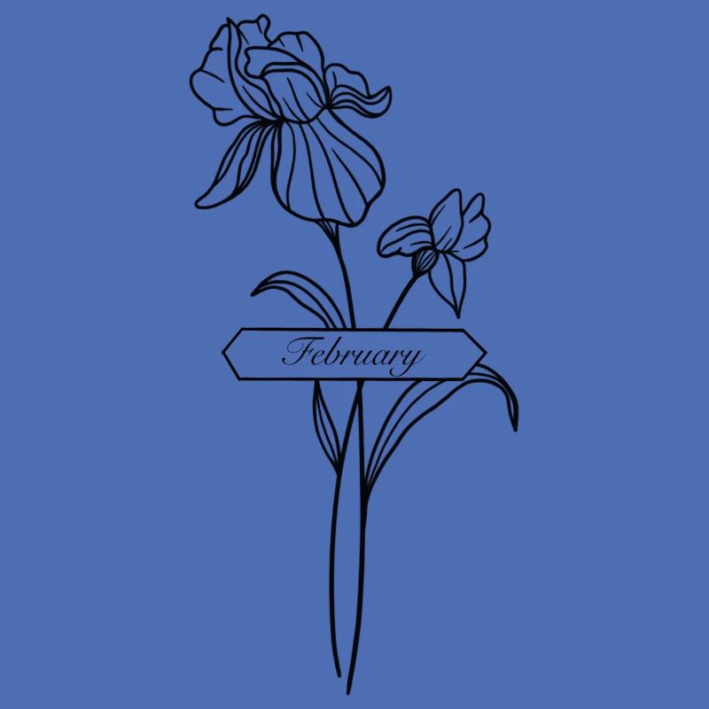 Iris de fleur de naissance pour le mois de février