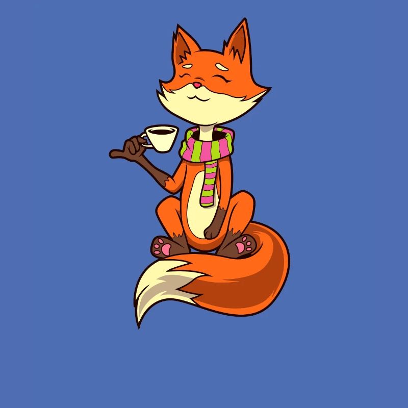Fuchs trinkt Kaffee - Kaffeetrinker