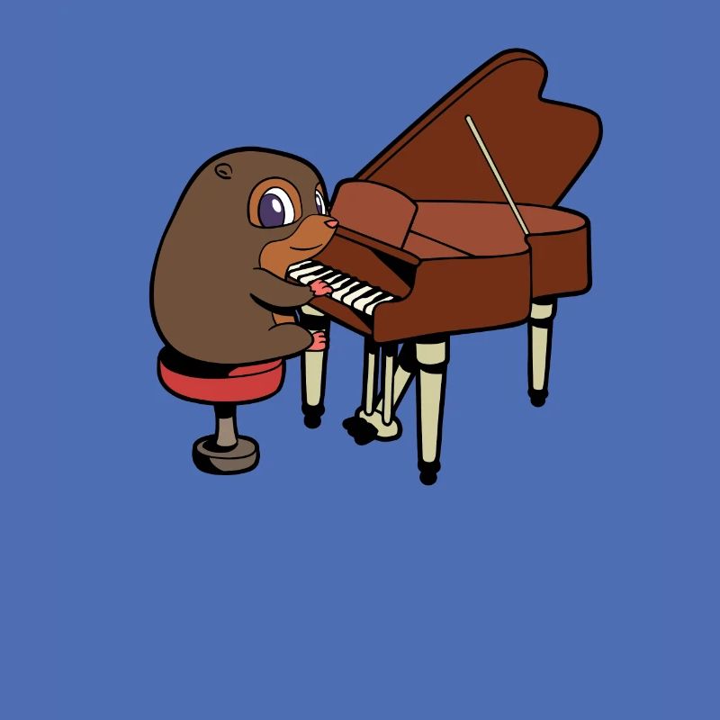 Comic Mole joue du piano