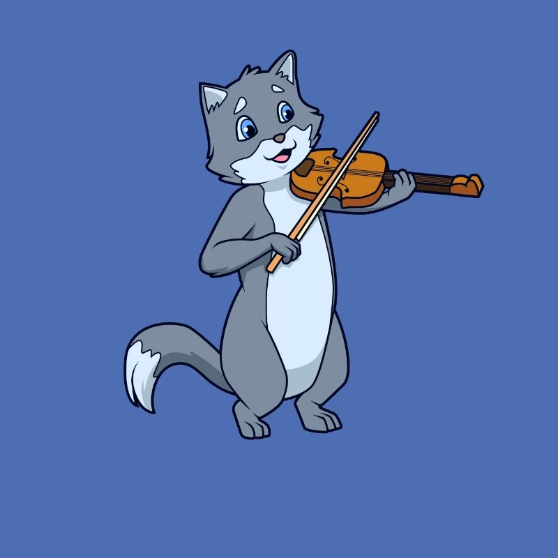 Comic Cat joue du violon