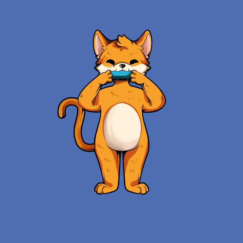 Cat plays harmonica