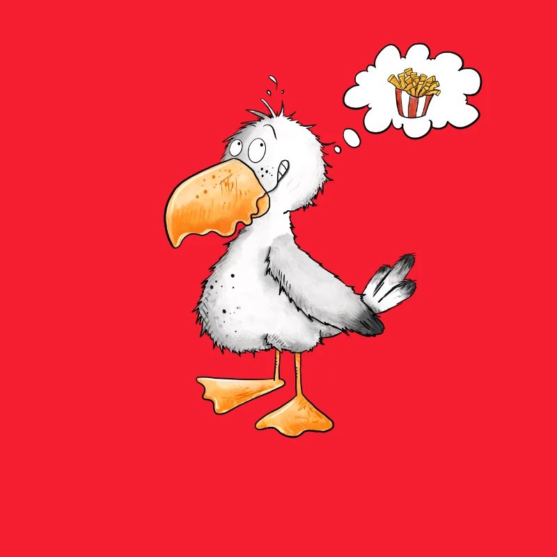 Möwe Will Meer Pommes