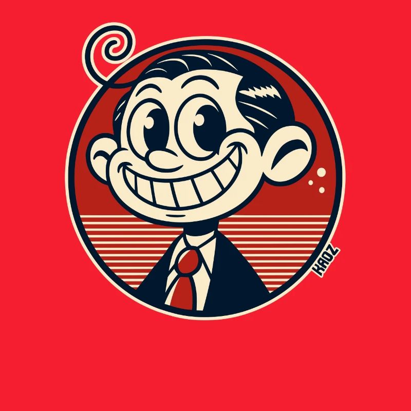Lustiger kleineer Retro Comic Mann