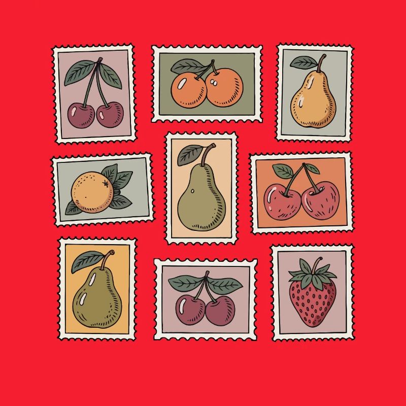 Pastel Fruit Stamp Pattern
