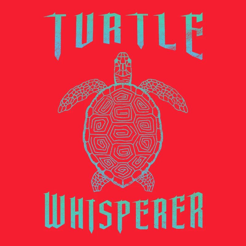 Turtle Whisperer Sea Turtle Teal Gradient Graphic