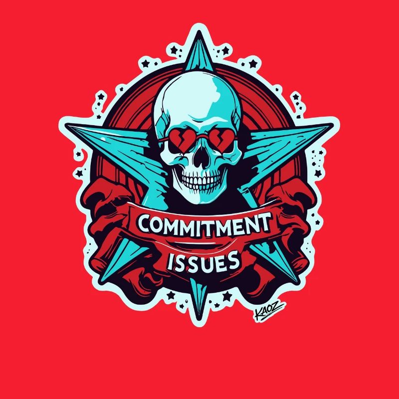 Commitment Issues Skull Badge