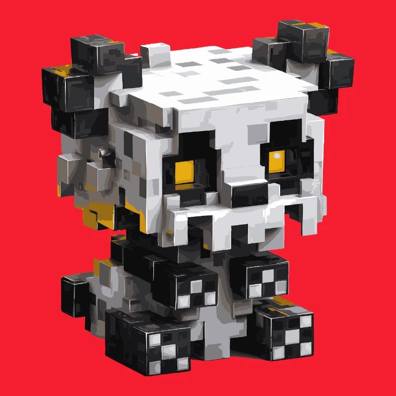 Panda pixel mignon dans un style de jeu rétro