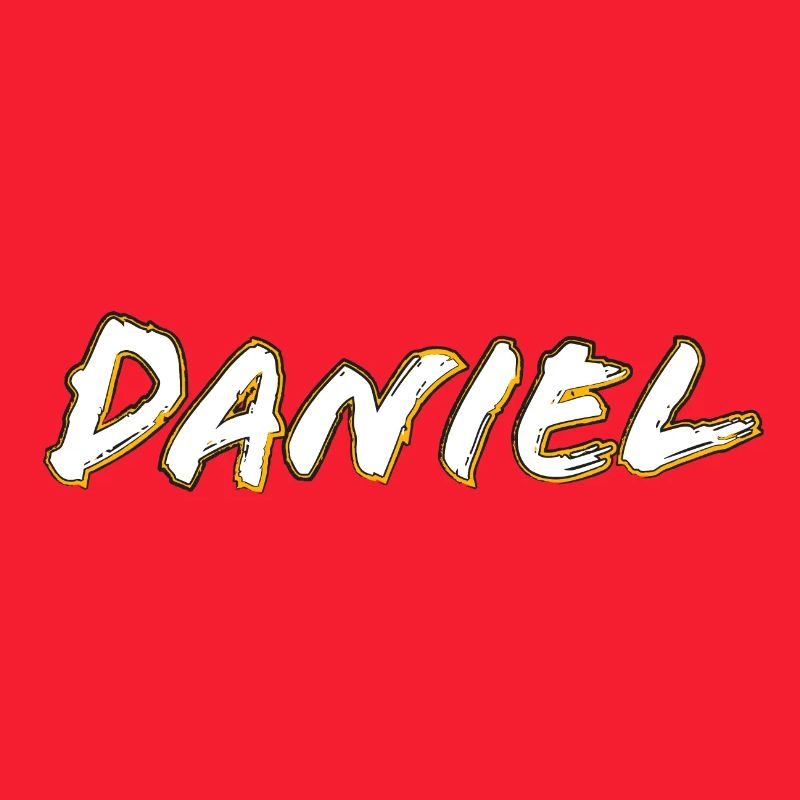 Profil doré du lettrage Daniel