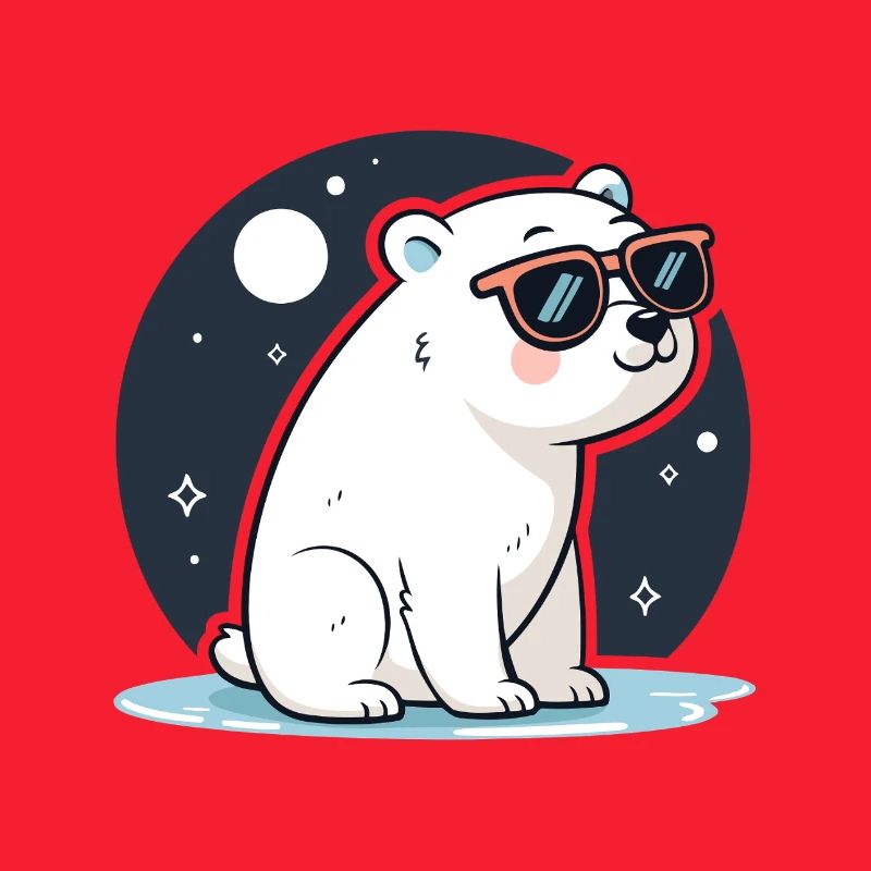 Rote Eisbär-Kosmische Brille