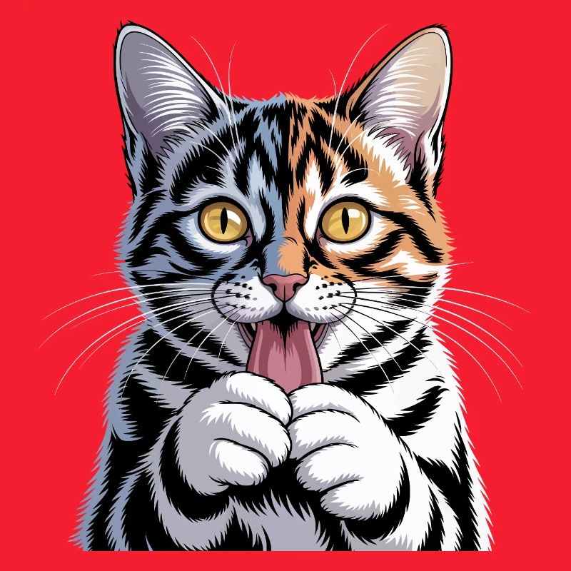 Chat de dessin animé dynamique avec une expression ludique