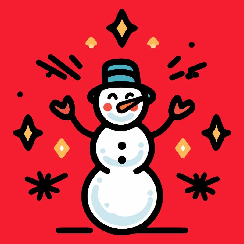 Schneemann mit Glitzerfunken