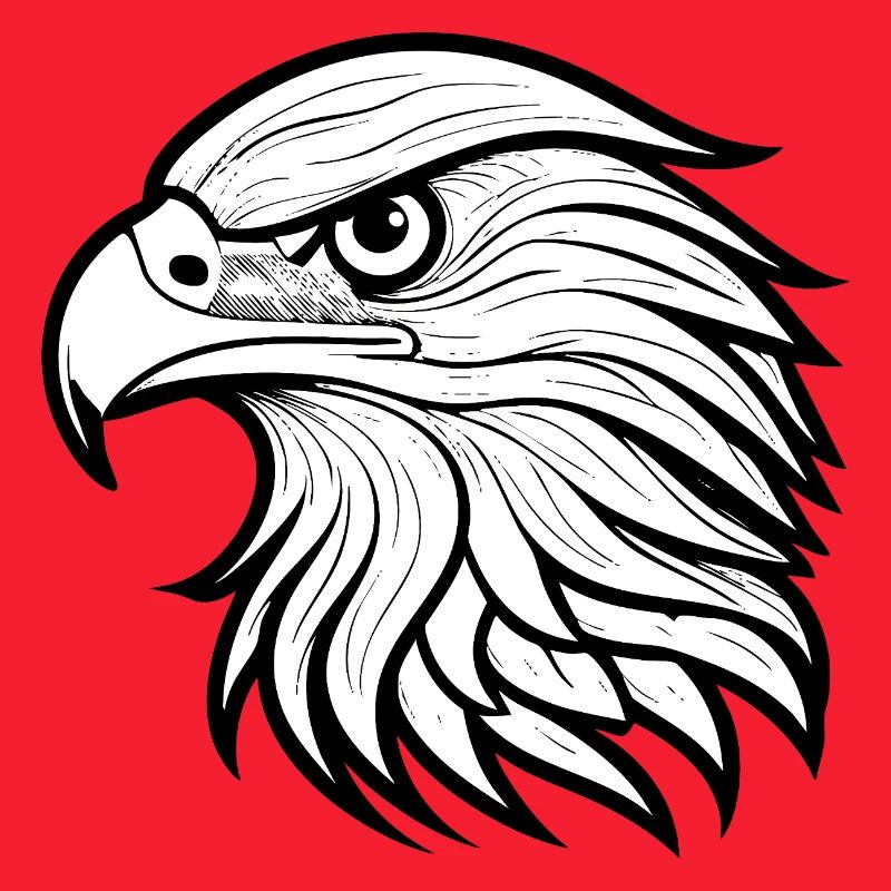 Stylish Eagle Head Illustration