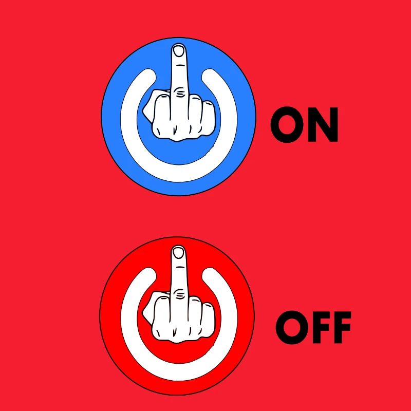 Mittelfinger EIN und AUS