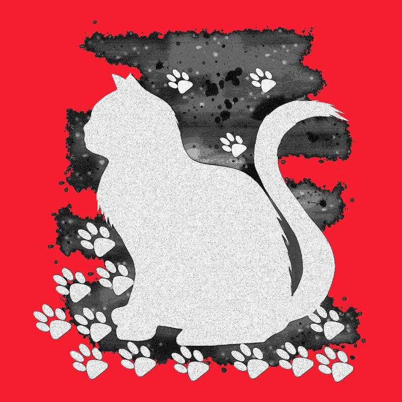 Sitzende katze hell HG, silhouetten, closing