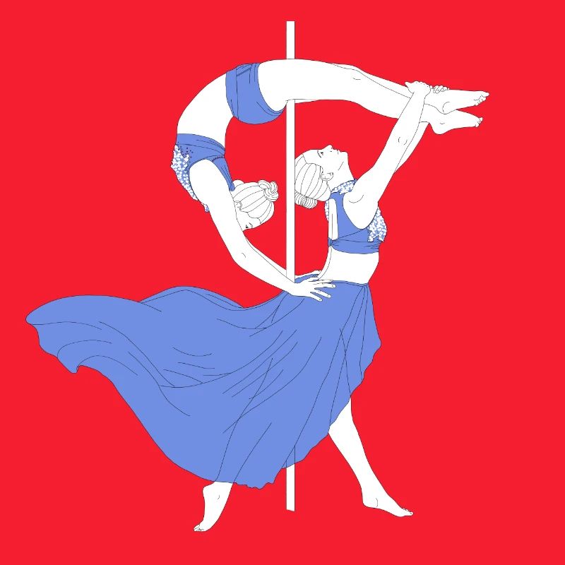 Pole Dance Blue Impression