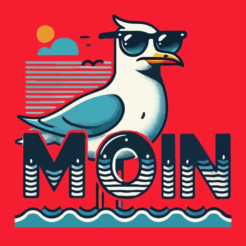 Moin - North German, Low German with a cool seagull