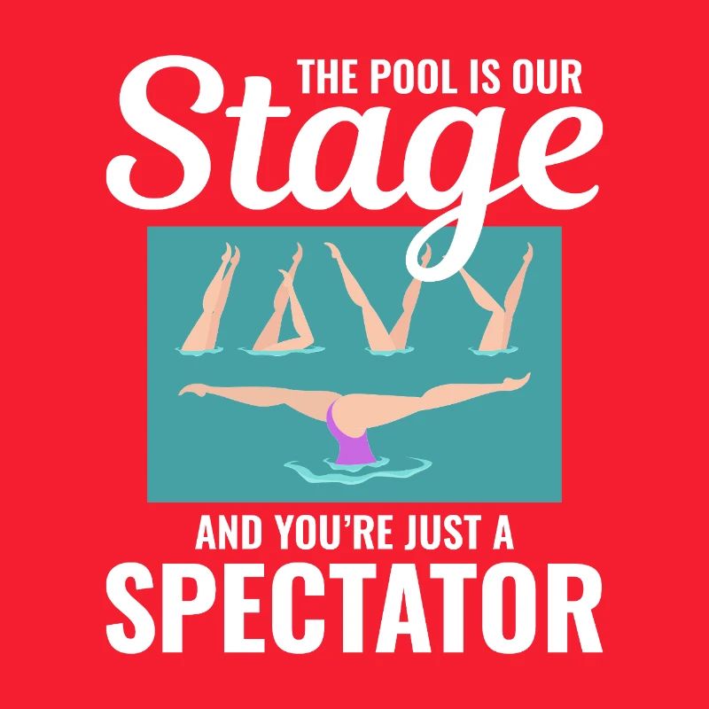 Poolside Spectator Illustration Synchronized Swim