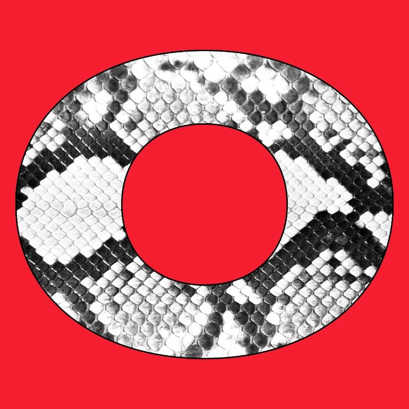 Snake Pattern Number Zero in Black and White