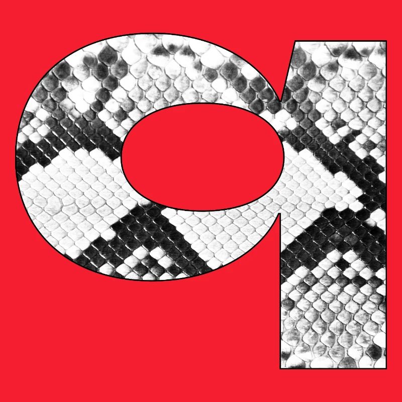 Statement Buchstabe q mit Schlangenmuster