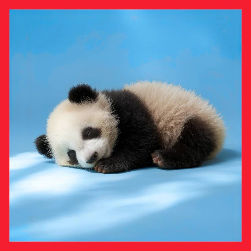 Blauer schlafender Panda