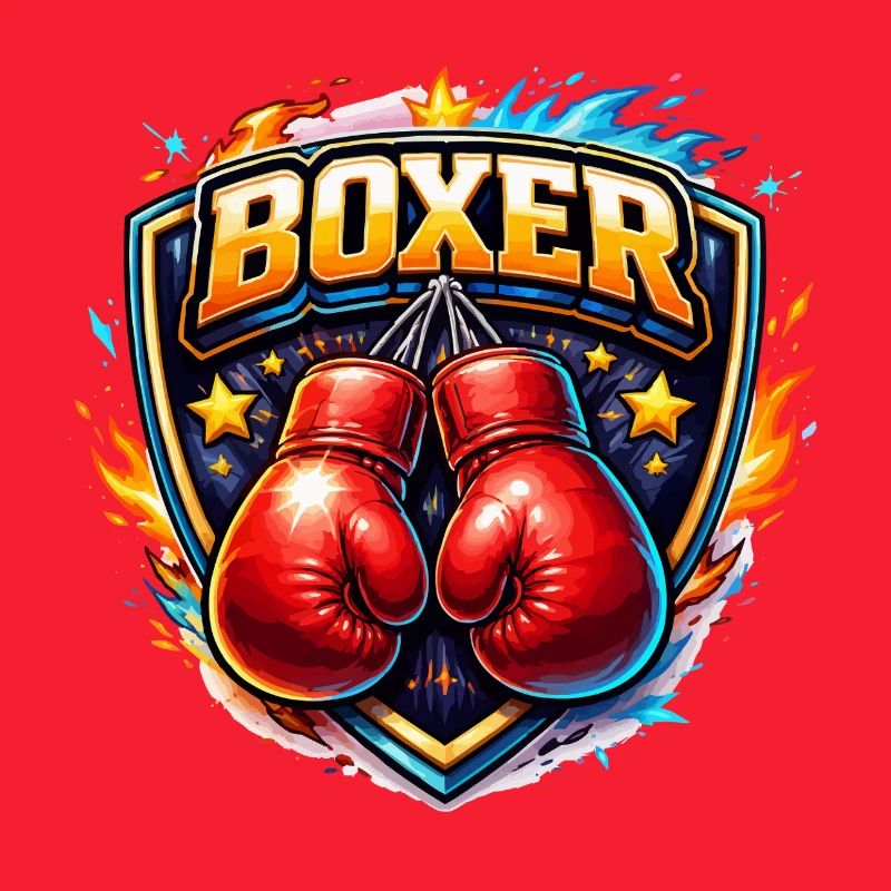 Logo de boxe combative avec gants