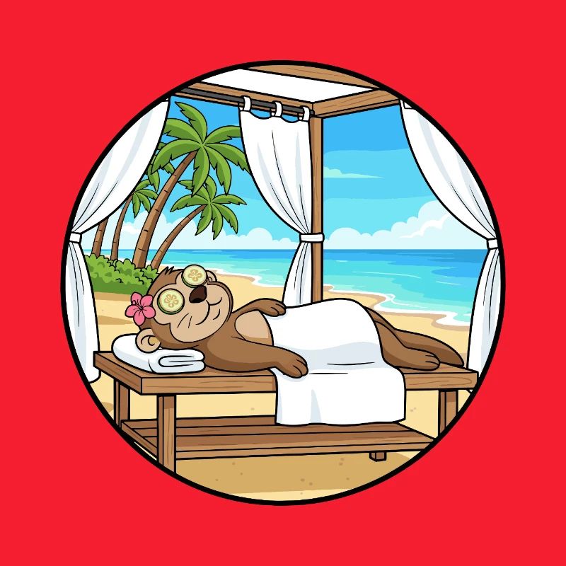Beach Spa Monkey Ape Relaxing Art