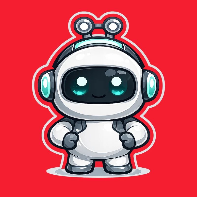 Copilot AI Robot Mascot Cute Dev Sticker