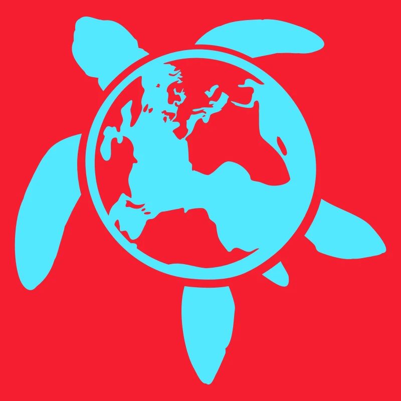 Turtle Earth Planet World Back Map Globe