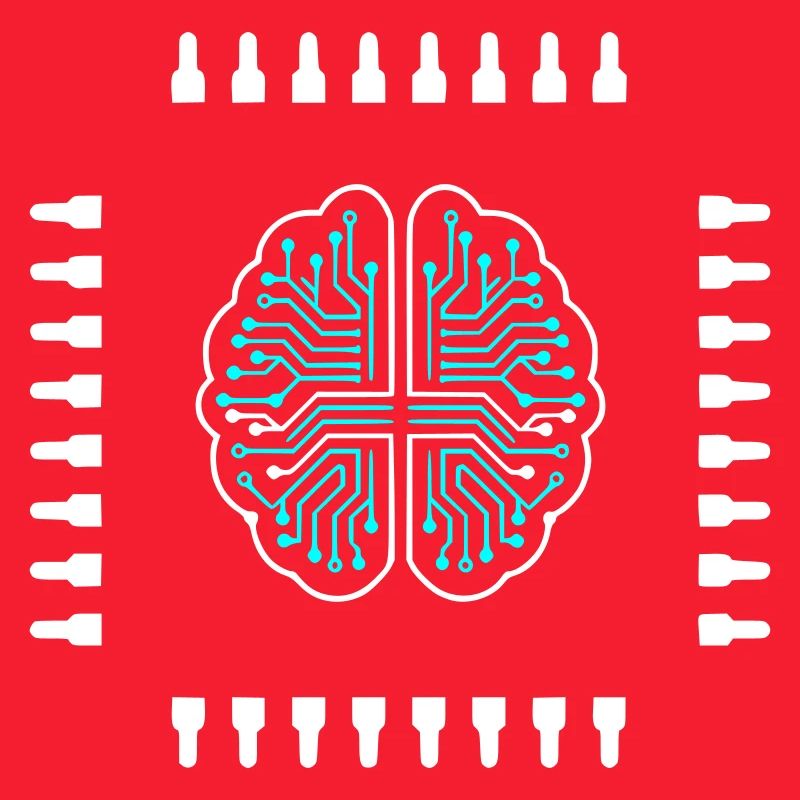 AI Brain Chip Processor Tech Vector