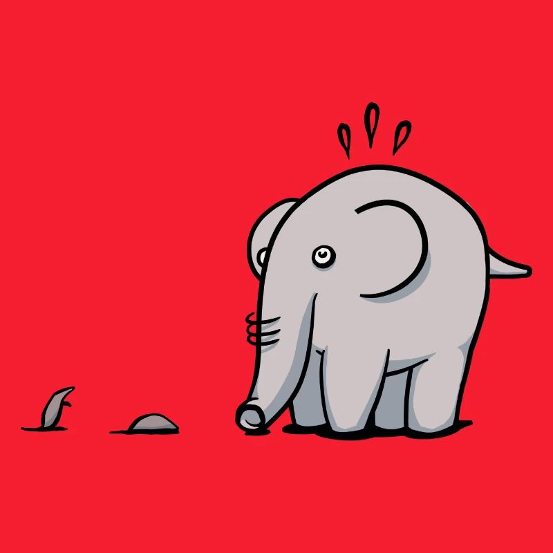 Elephant mouse - élephant gris devant souris