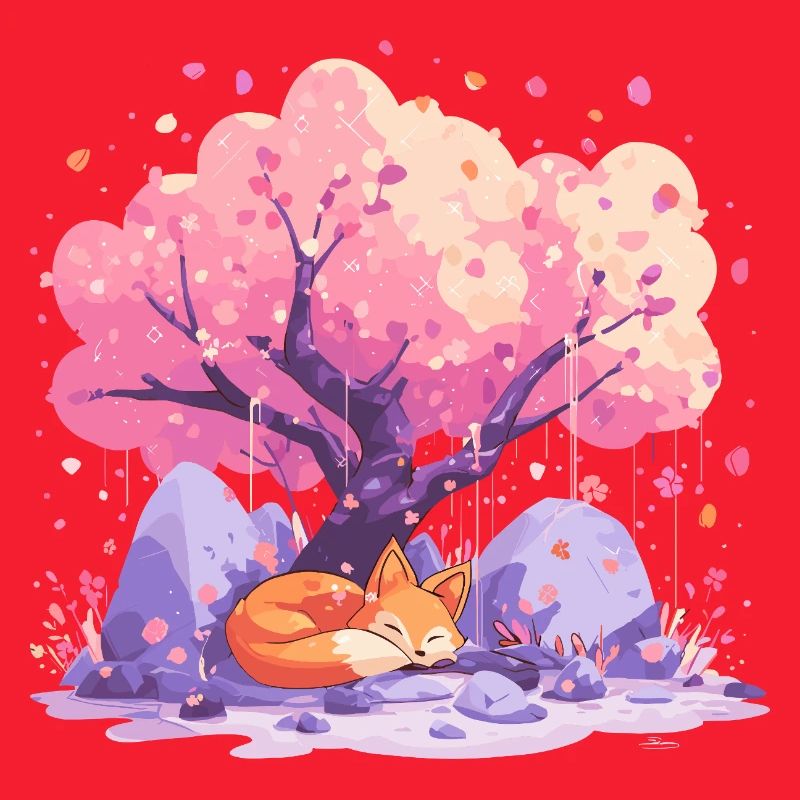 Schlaffuchs unter Kirschbaum