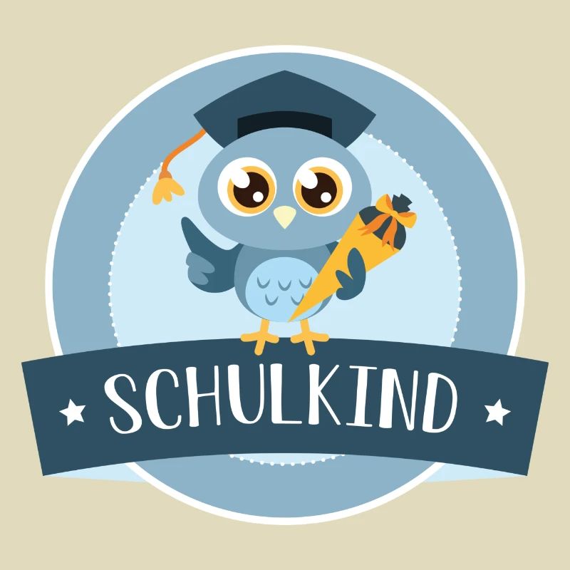 Schulkind Eule mit Zuckertüte