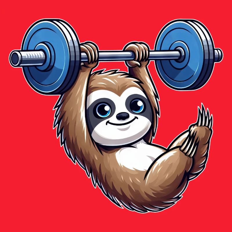 Sloth Dumbbell Pull-Up Workout Funny