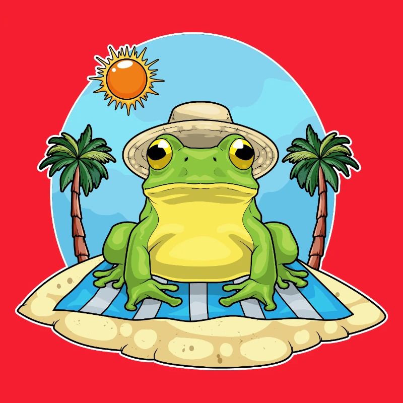 Frog Beach Palm Tree Summer